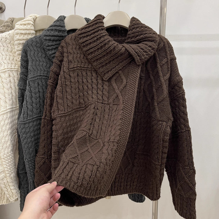 Cardigan pour femmes avec motif en cable complexe et matière douce Chic & Stil
