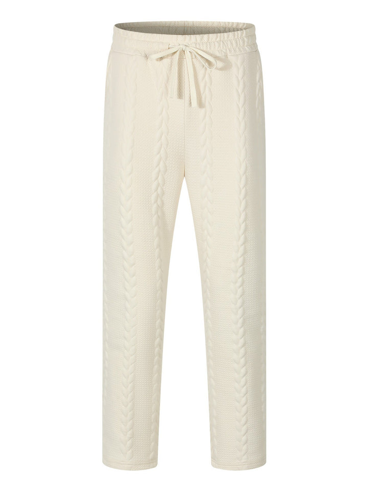 Men's stretch leisure pants with drawstring and textured design Lune London