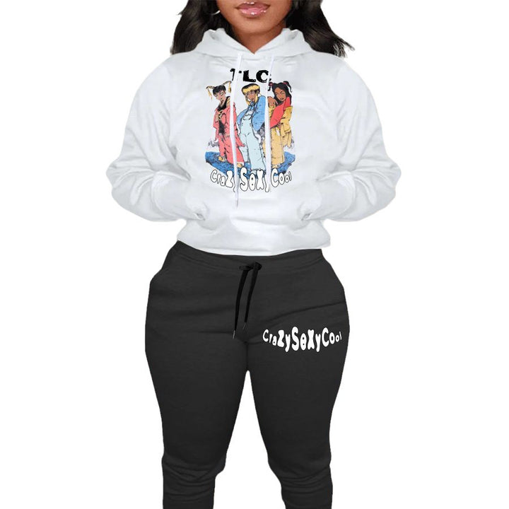 Women's hoodie and jogging set with creative comic print Lune London