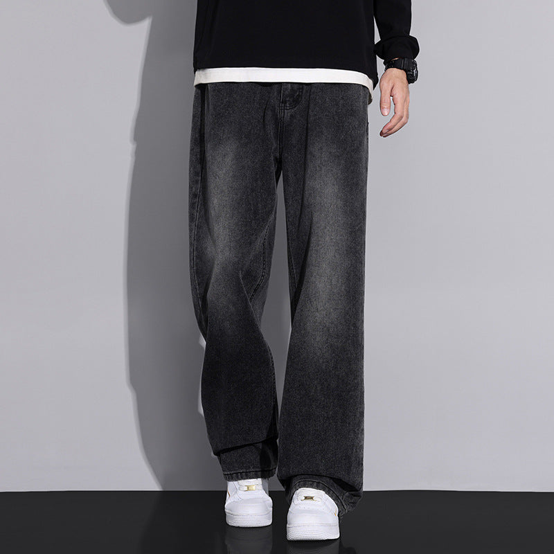 Men's wide denim jeans with a modern worn look Lune London