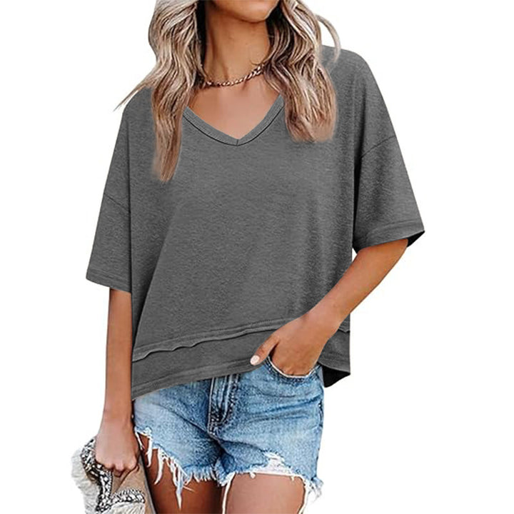 Lune London loose casual V-neck t-shirt for women