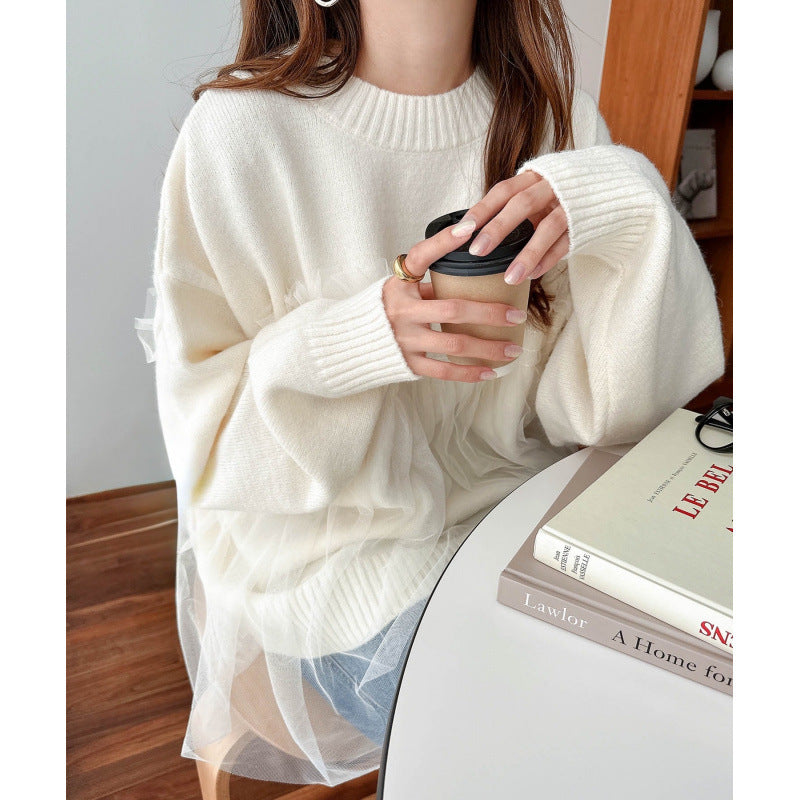 Pull oversize femme avec détails en volants Chic & Stil