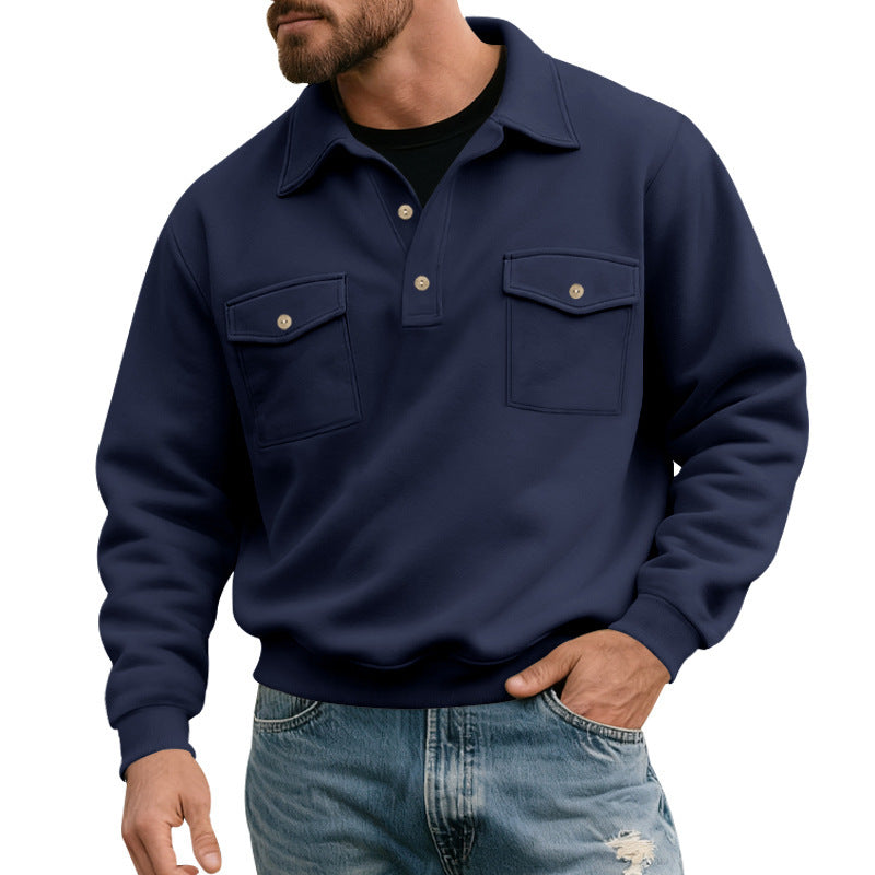 Comfortable men's sweater with practical chest pockets Lune London