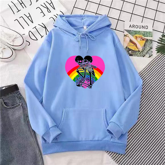 Ladies hoodie with colorful love motif Chic & Stil