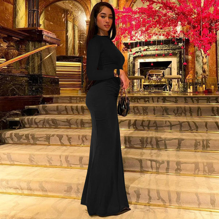 Elegant maxi dress for women with gathers and long sleeves Lune London