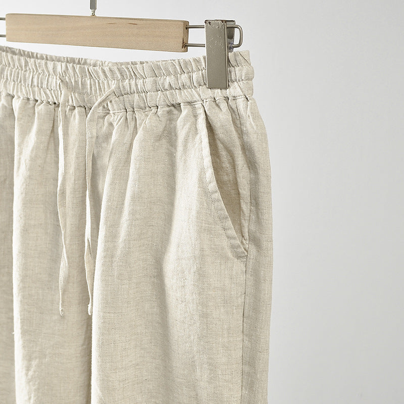 Casual linen pants for women with elastic waist and side pockets Lune London