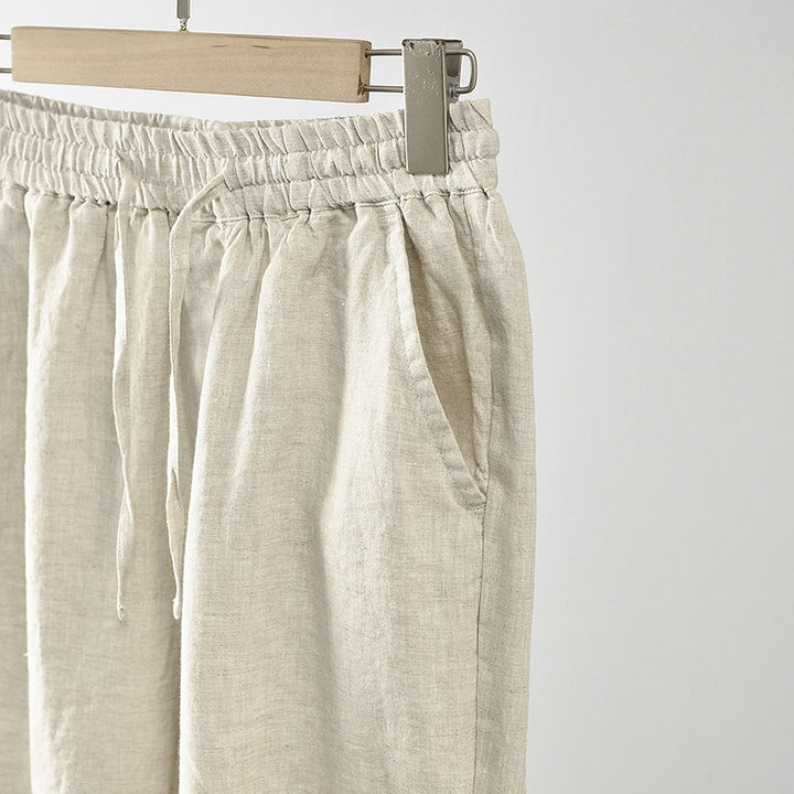 Casual linen pants for women with elastic waist and side pockets Lune London