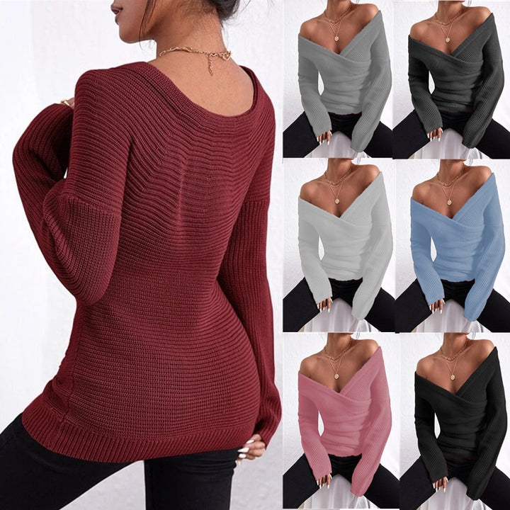 Wrap-over pullover for women with modern V-neck and relaxed fit Lune London