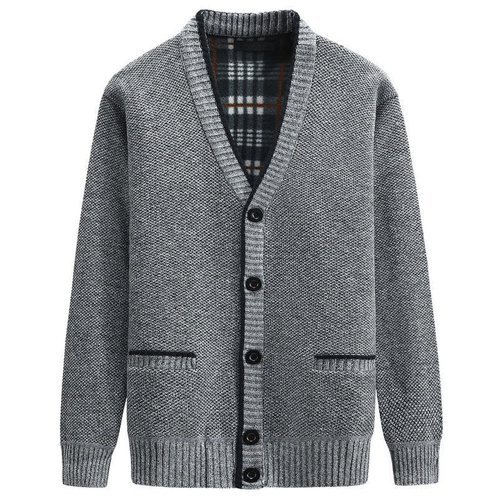Men's elegant cardigan with V-neck and affectionate details Lune London