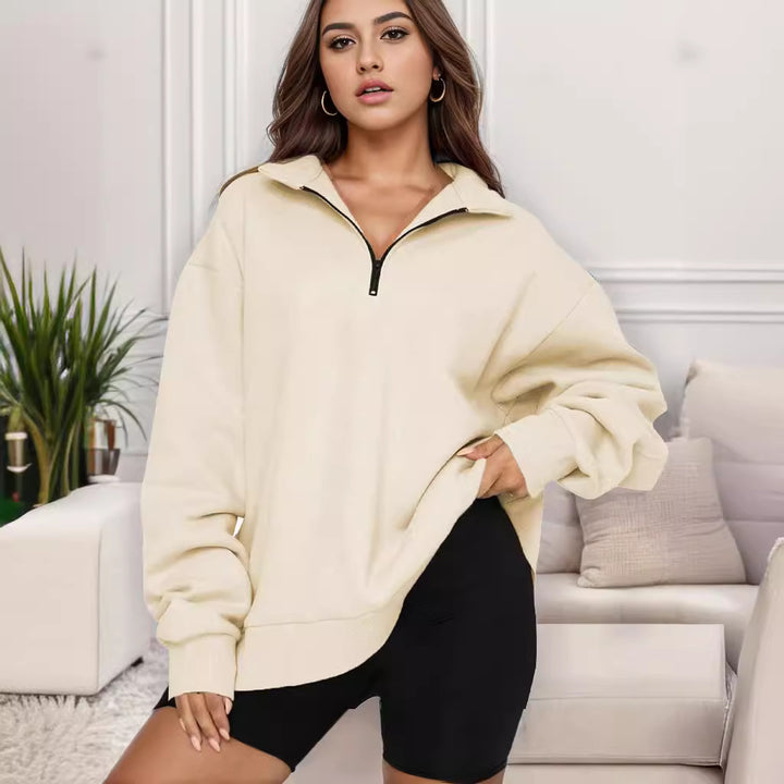 Oversized sweatshirt for women with high collar Lune London