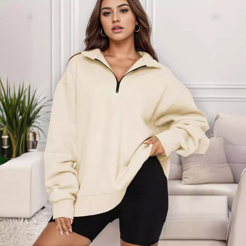 Oversized sweatshirt for women with high collar Lune London