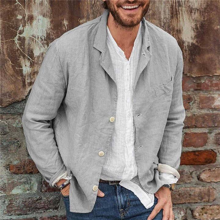 Light linen jacket for men with a casual fit and practical pockets Lune London