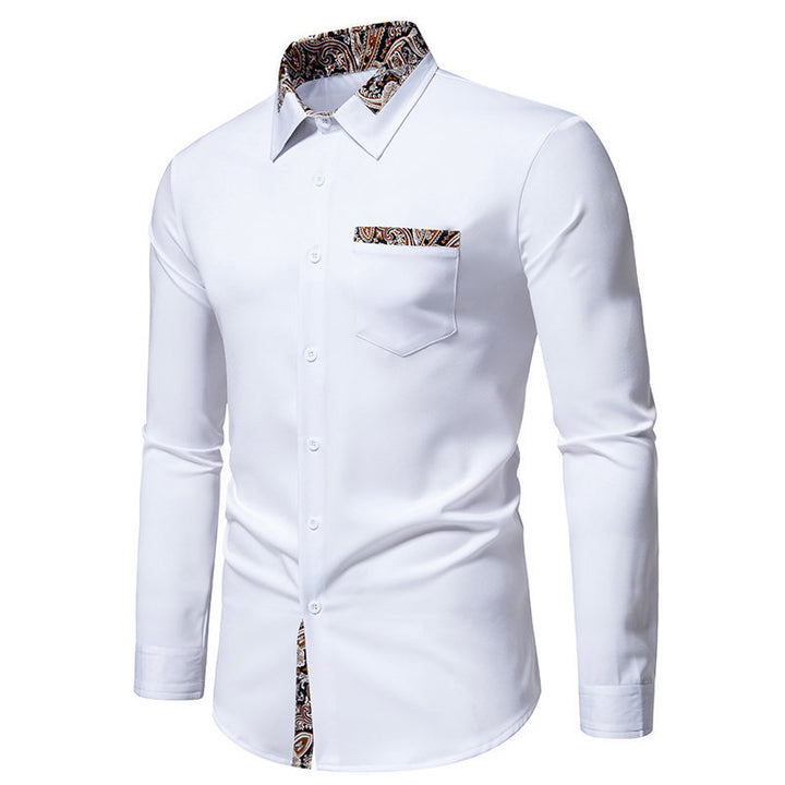 Classic long sleeve shirt for men with a modern paisley pattern Lune London