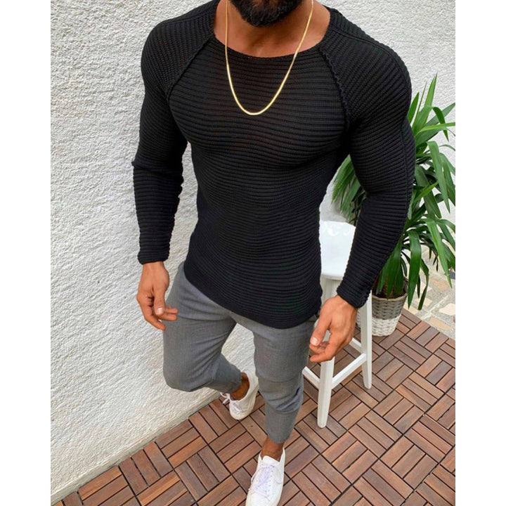 Trendy knitted sweater for men with textured design Lune London