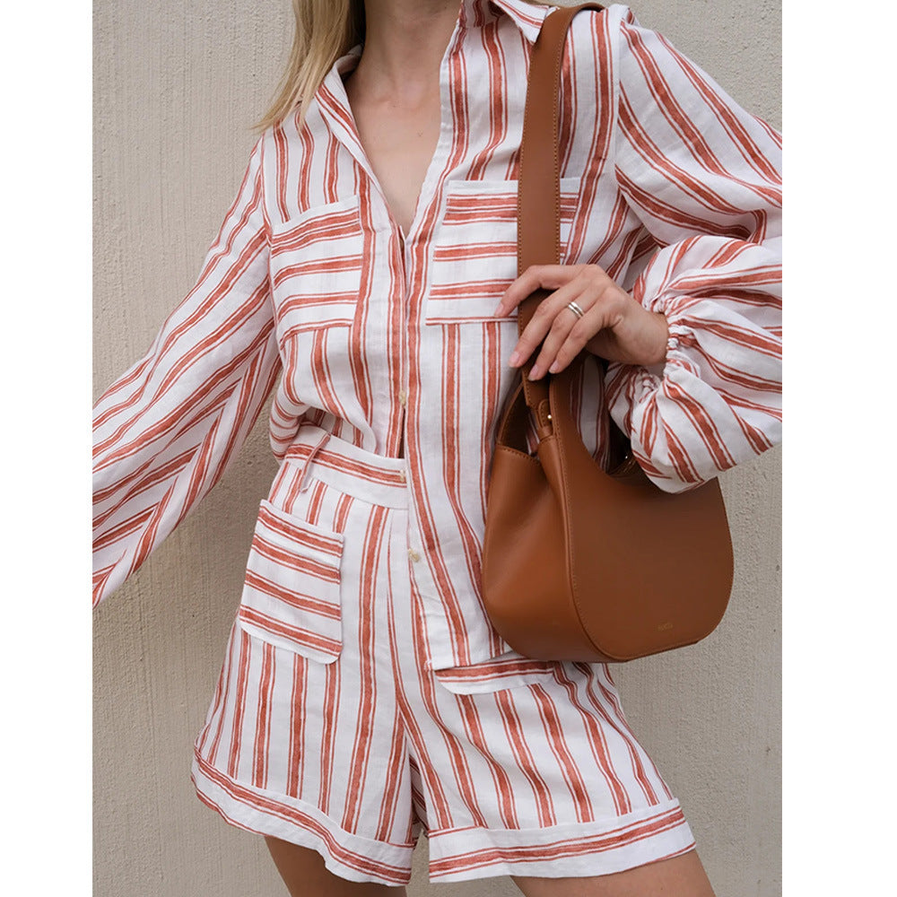 Ladies Lightweight Summer Shirt with Trendy Stripe Pattern Lune London