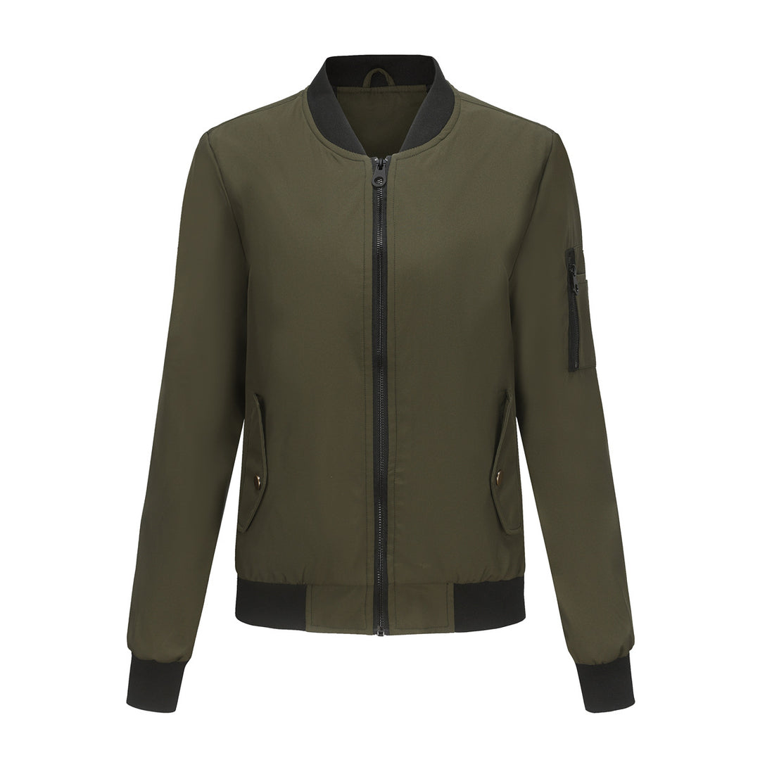 Modest bomber jacket for women with practical zip pockets and a sporty collar Lune London