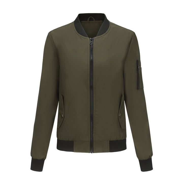Modest bomber jacket for women with practical zip pockets and a sporty collar Lune London