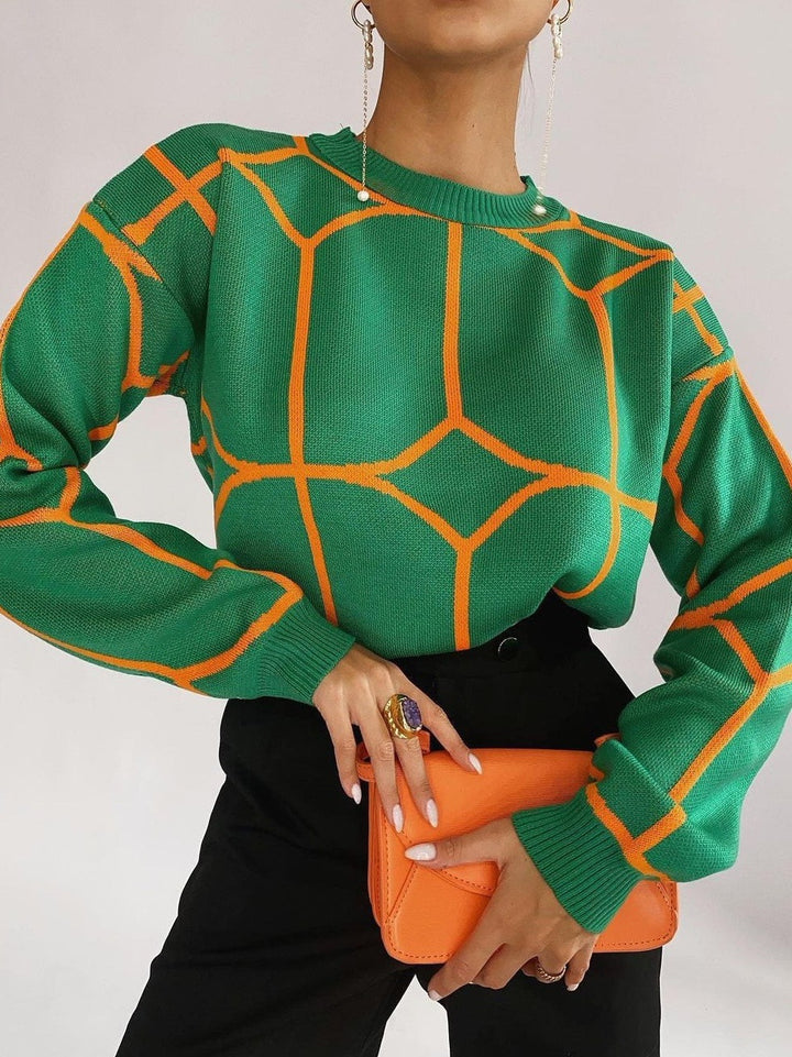 Trendy knit sweater for women with graphic pattern and relaxed fit Lune London