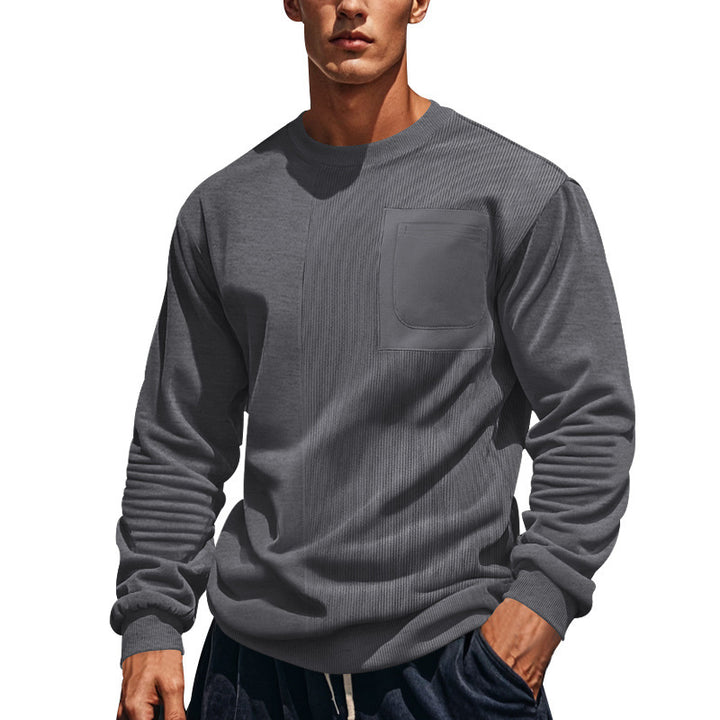 Fashionable men's sweatshirt with textured panels and chest pocket Lune London