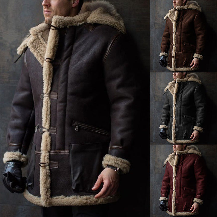 Lune London | Men's Sheepskin Coat with Hood and Practical Pockets