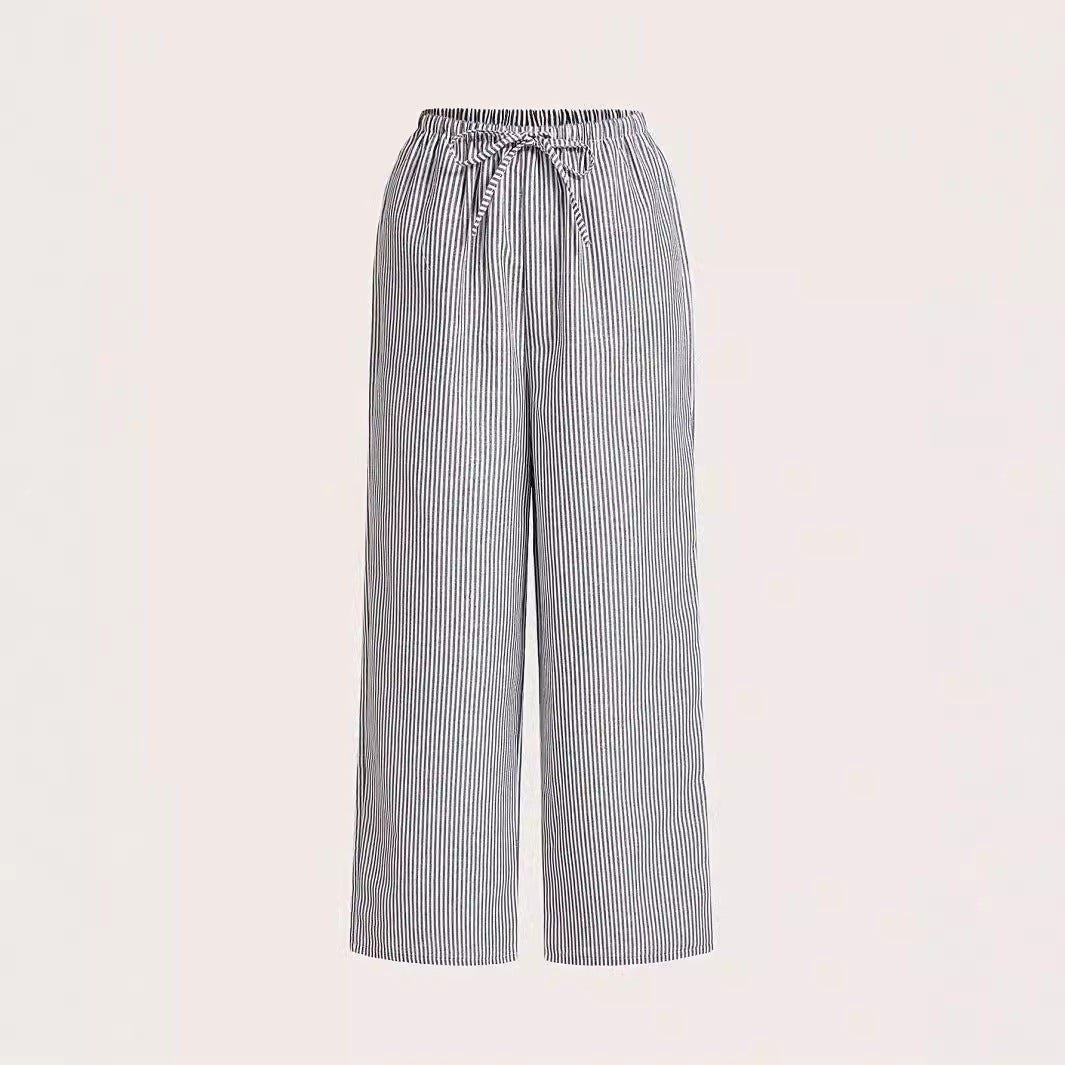 Casual summer trousers for women with side pockets and elastic waistband Lune London