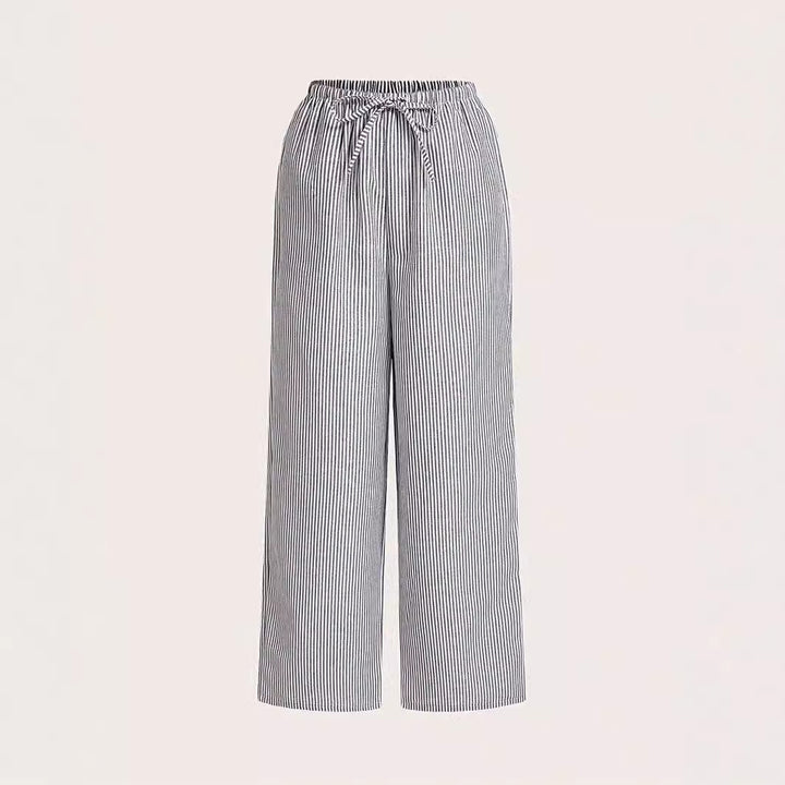 Casual summer trousers for women with side pockets and elastic waistband Lune London