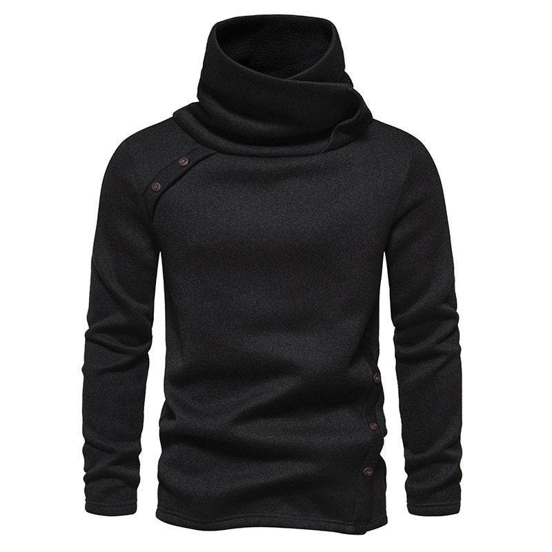 Men's trendy hoodie with asymmetrical design and button details Lune London