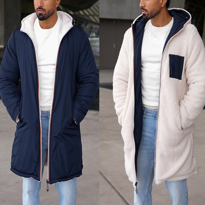 Reversible winter jacket for men with fleece lining Lune London