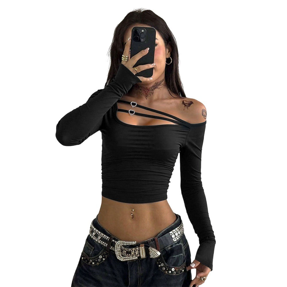 Elegant asymmetrical top for women with refined strap details Chic & Stil