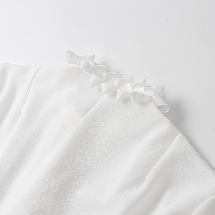 Ladies elegant blouse with ruffle details Lune London