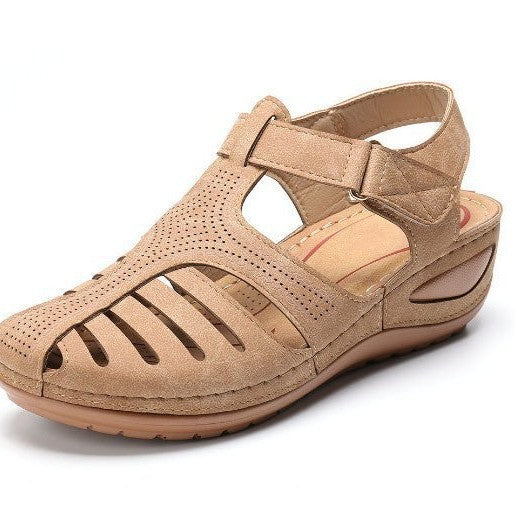 Ladies comfort wedge strap sandals Lune London