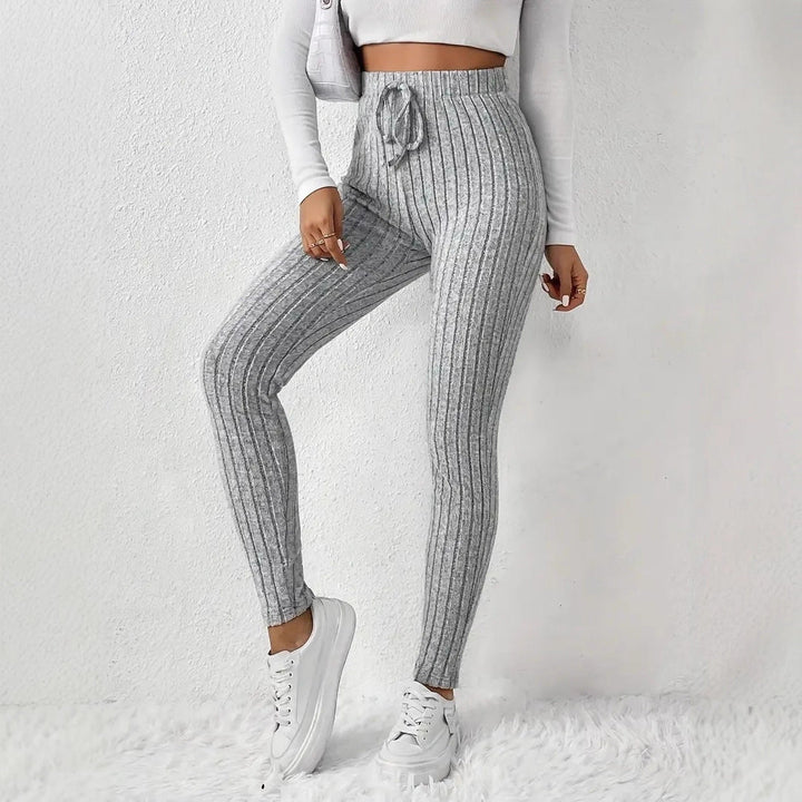 Women Padded Sweatpants with Rib Structure Lune London