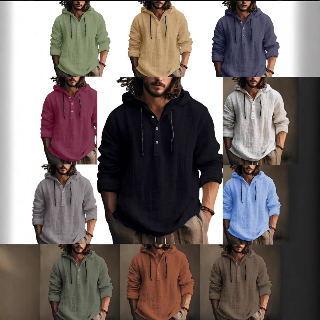 Men's casual linen hoodie from Lune London
