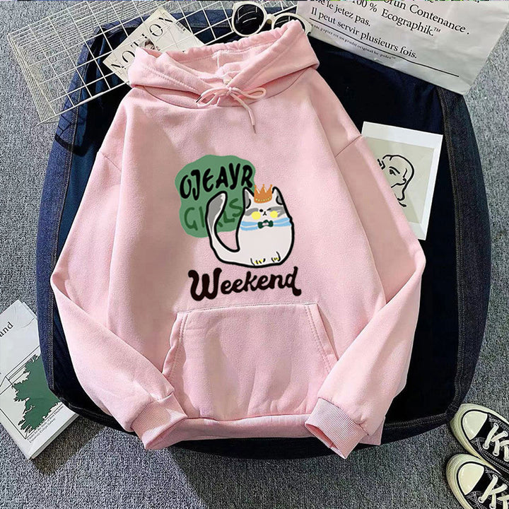 Women's hoodie with playful cat motif Chic & Stil