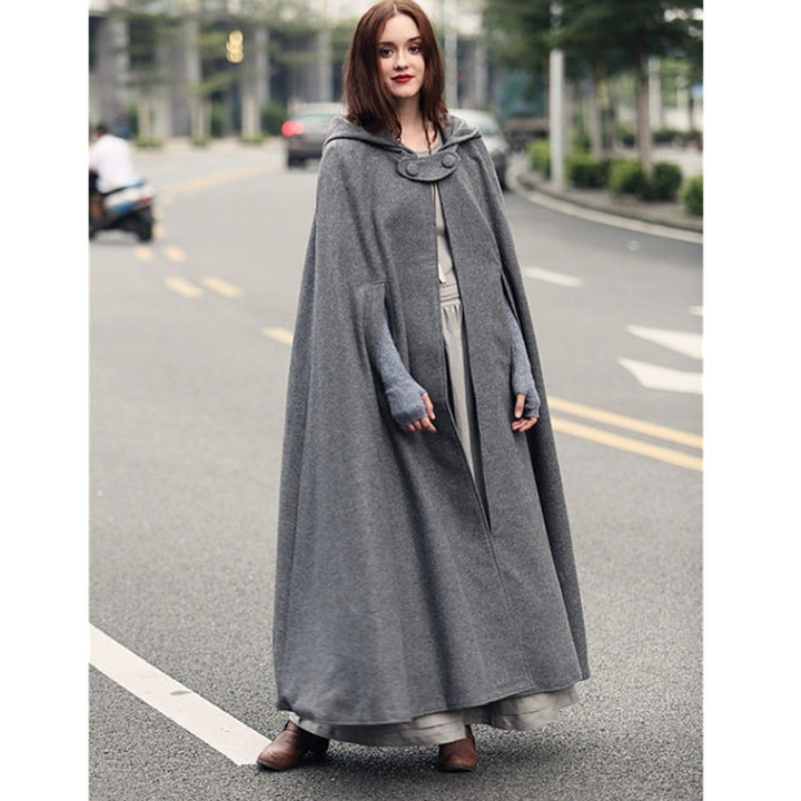 Ladies elegant hooded cape with adjustable closure Lune London