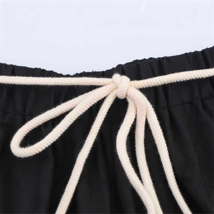 Women's wide, embroidered beach pants with elastic waistband Lune London