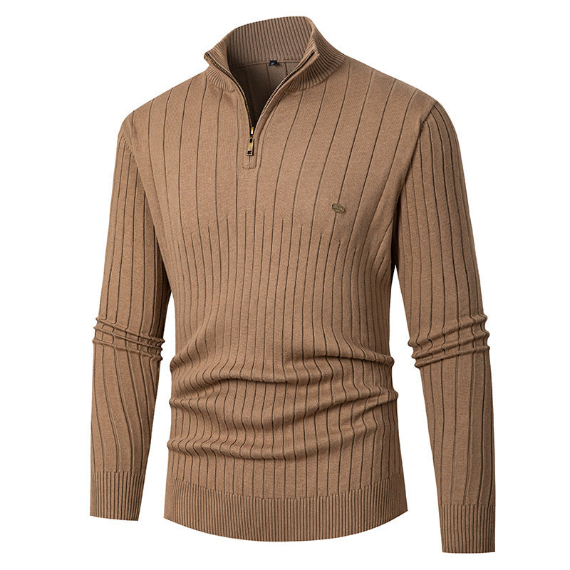 Men's trendy sweater with zipper and fine ribbed design Lune London