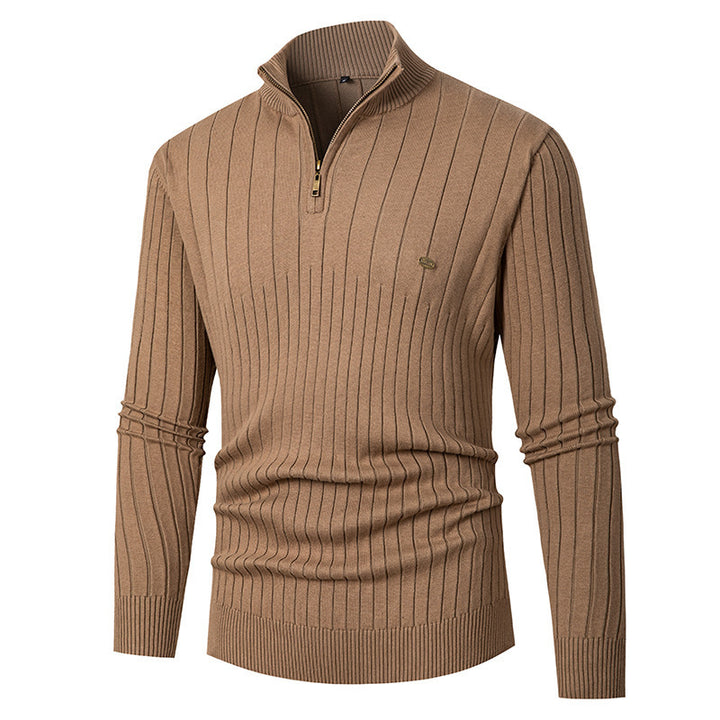 Men's trendy sweater with zipper and fine ribbed design Lune London
