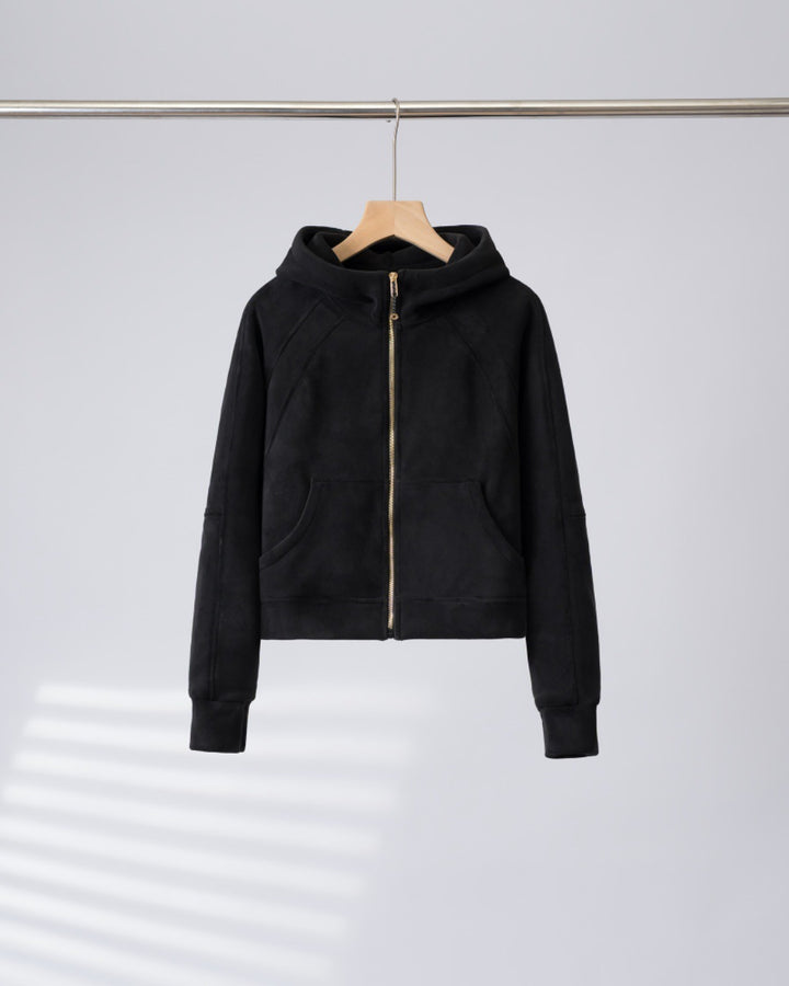 Veste à capuche confortable pour femme avec col montant et poches pratiques Chic & Stil