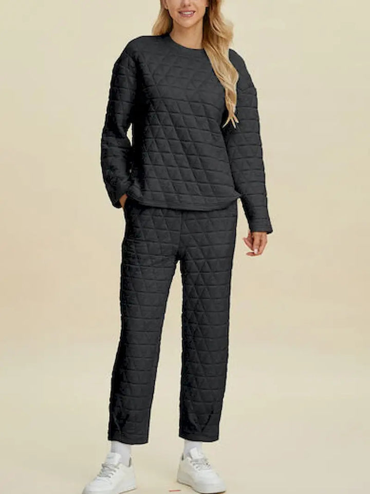 Ladies Chic and Stylish Quilted Loungewear Set