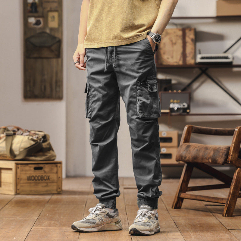Pantalon cargo robuste pour hommes avec taille élastique et poches pratiques Lune London