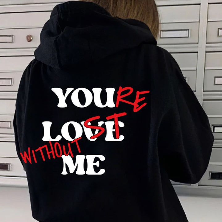 Women Oversized Hoodie with Inspirational Print Lune London