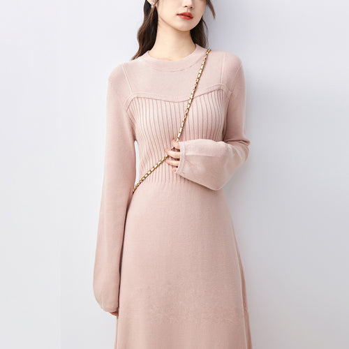 Elegant knitted dress for women with ribbed structure Lune London