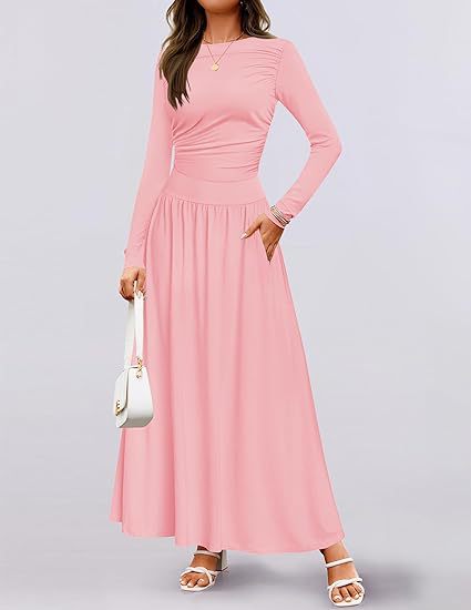 Maxi dress for women with long sleeves and practical pocket design Lune London