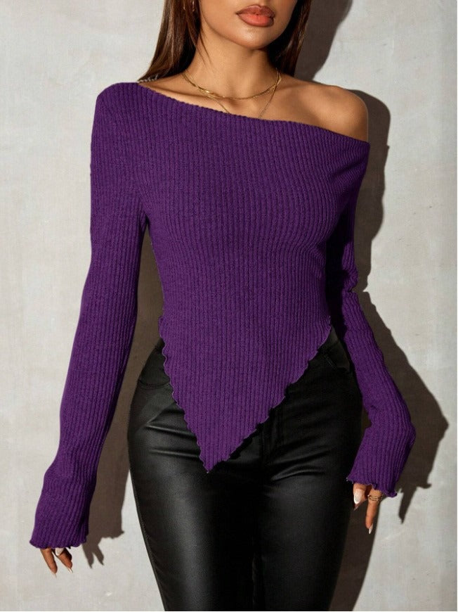 Dames Pull en tricot asymétrique Chic & Stil