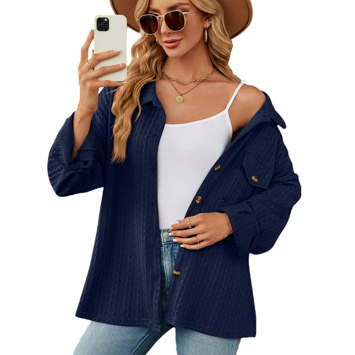 Oversized women's jacket shirt with textured pattern Lune London