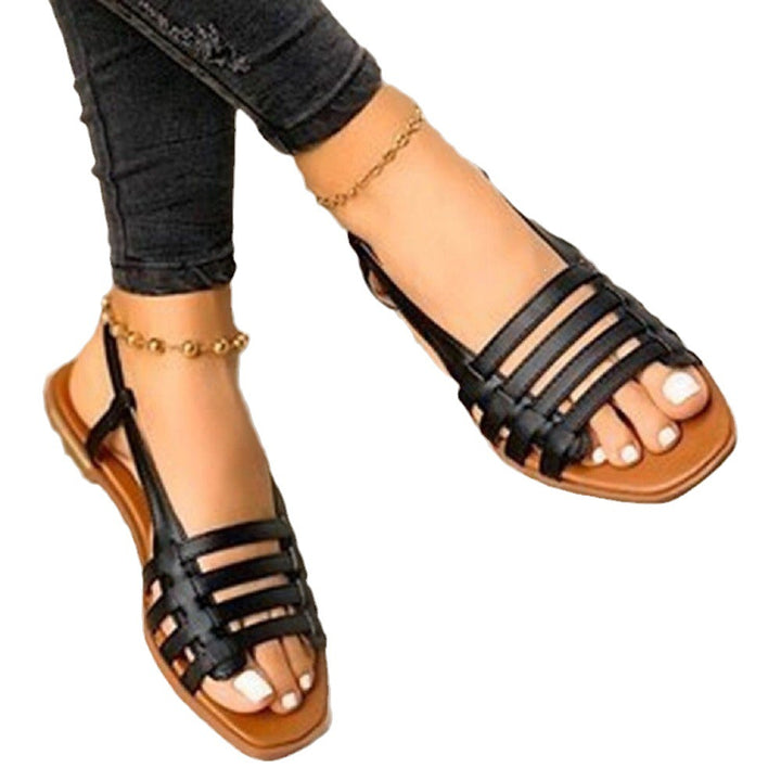 Strappy sandals for ladies with an elegant woven design and a non-slip sole Lune London