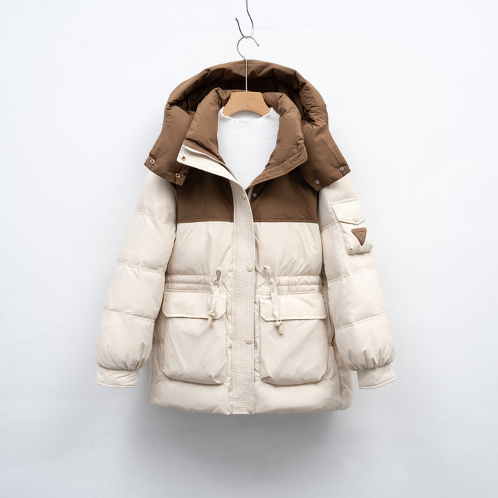 Fashion women's winter jacket with functional pockets and large hood Lune London
