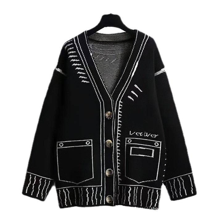 Women's knitted jacket with a creative design and high-quality buttons Lune London