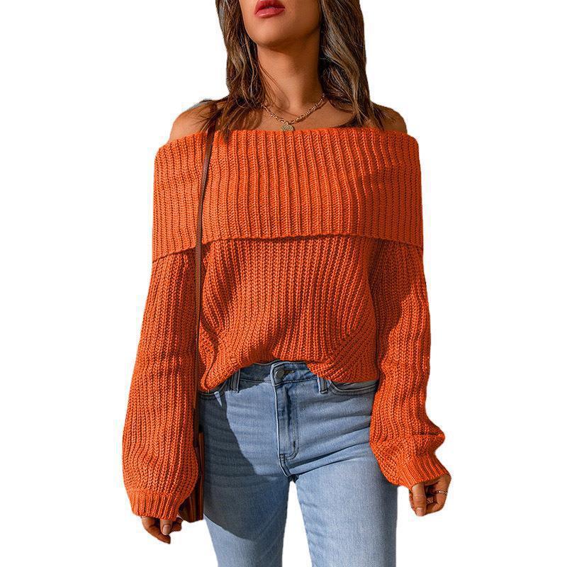Off-shoulder knitted sweater for women in a loose fit Lune London
